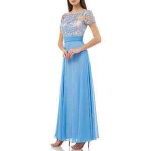 JS Collections Embroidered Bodice Short Sleeve A-Line Chiffon Gown Size 8 $400